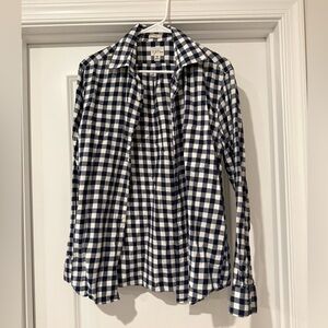 J. Crew Blue and White Checkered Shirt